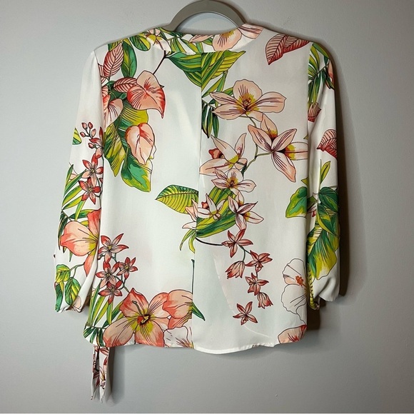 Women’s Soho pink floral mock wrap blouse size small S - Picture 5 of 5